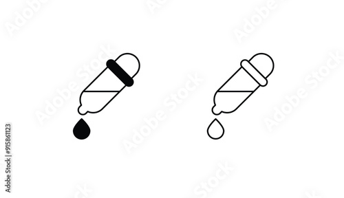 Color Picker icon design with white background stock illustration