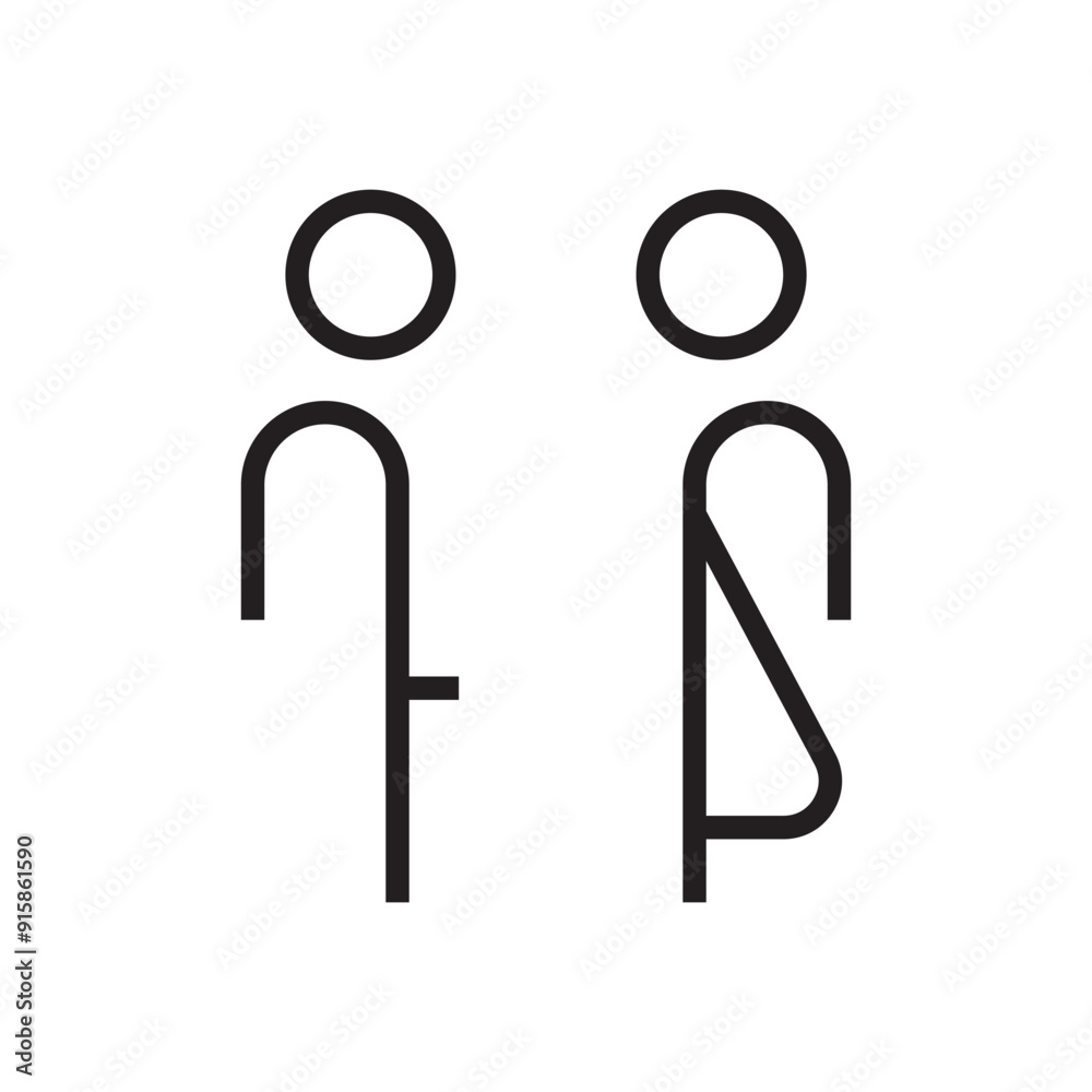 Lavatory and restroom sign for man and women isolated icon graphic vector Lavatory and restroom sign for man and women isolated icon graphic vector