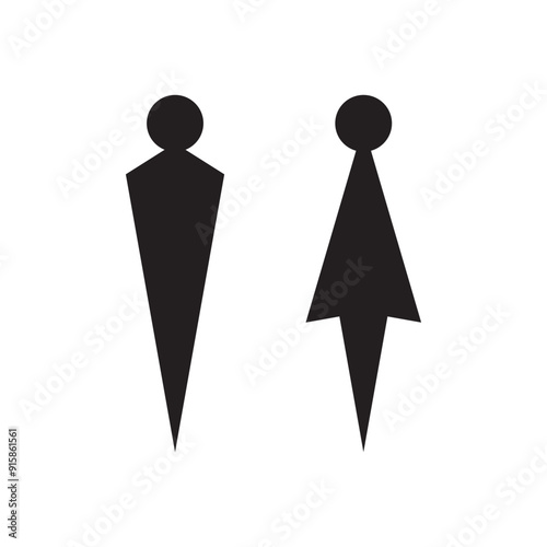 Lavatory and restroom sign for man and women isolated icon graphic vector