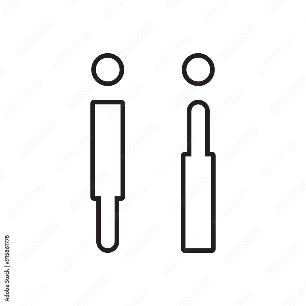 Lavatory and restroom sign for man and women isolated icon graphic vector Lavatory and restroom sign for man and women isolated icon graphic vector