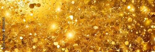 Abstract magic gold dust background over. 