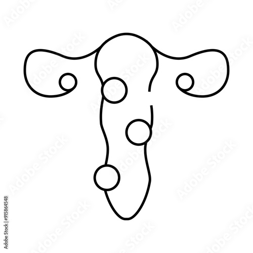 pathology of cervix line icon vector. pathology of cervix sign. isolated contour symbol black illustration