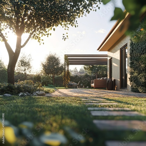 Ultra detailed exterior photo realism in corona render using 35mm lens camera and rule of thirds