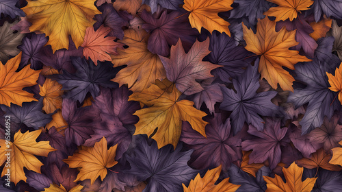 top down view on the maple leaves representing fall, autumn concept