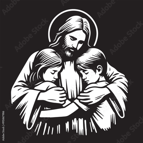 Jesus Christ hugging
