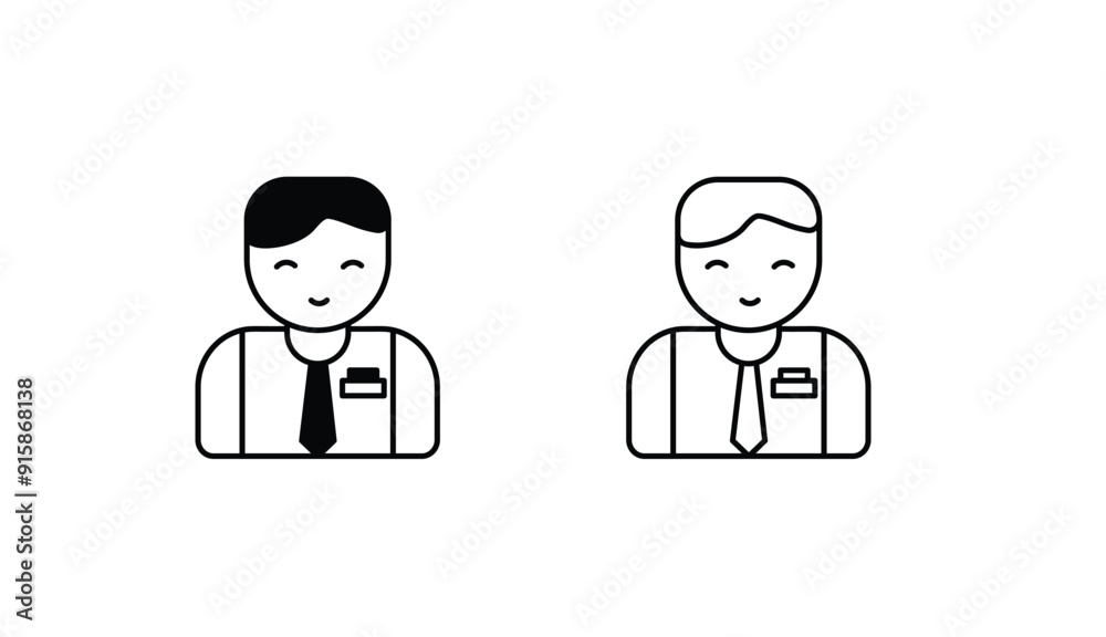 Naklejka premium Employee icon design with white background stock illustration