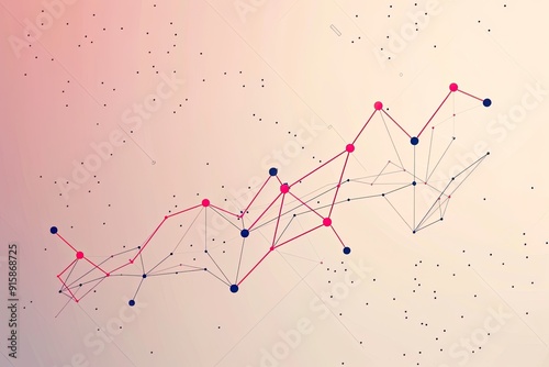 A simple line graph with an upward trend, using basic geometric shapes to symbolize business growth photo