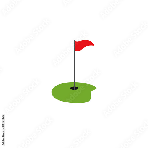Golf court flag icon flat vector design