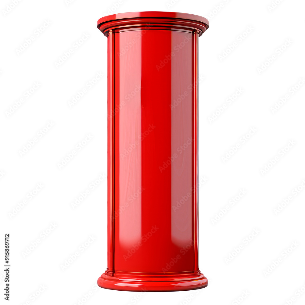 Red column. Isolated on transparent background.