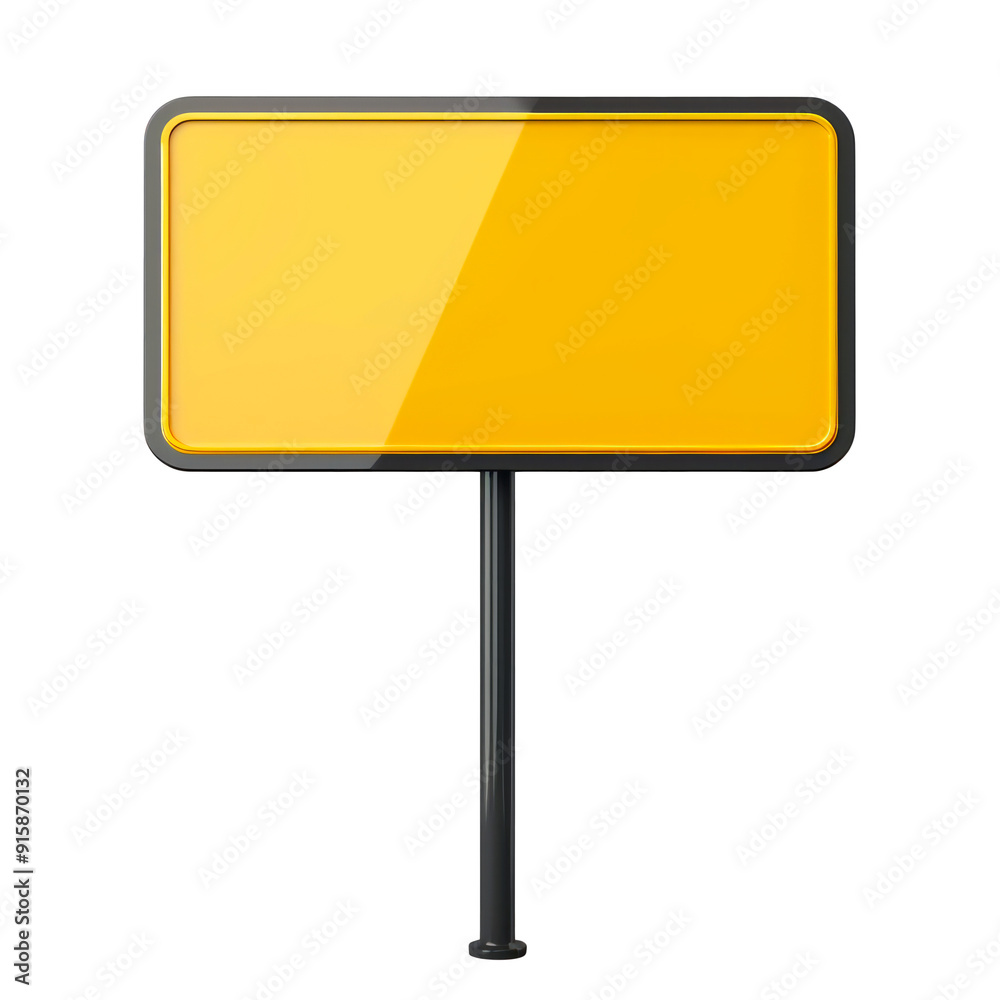 Blank yellow road sign. Isolated on transparent background. Blank yellow road sign. Isolated on transparent background.