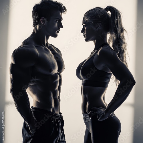 Active man and woman working out together in a fitness session for optimal health and wellness