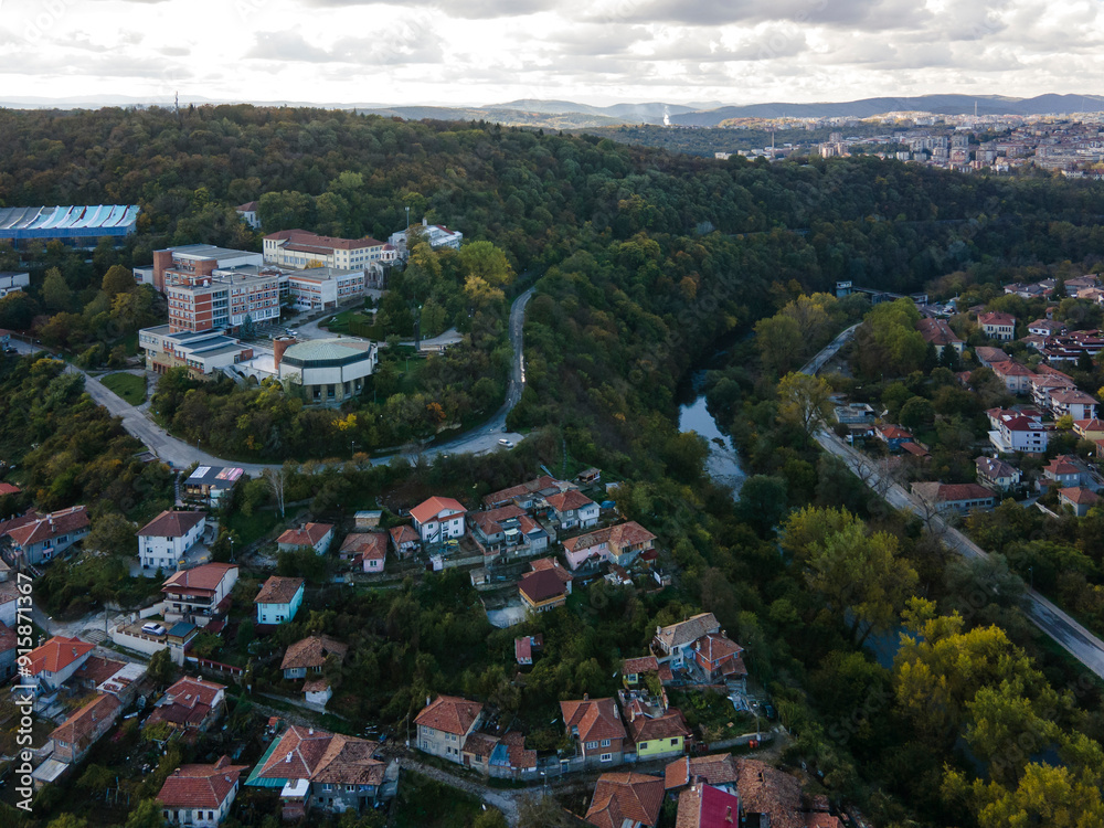 Aerial view of city of Veliko Tarnovo, Bulgaria Aerial view of city of Veliko Tarnovo, Bulgaria