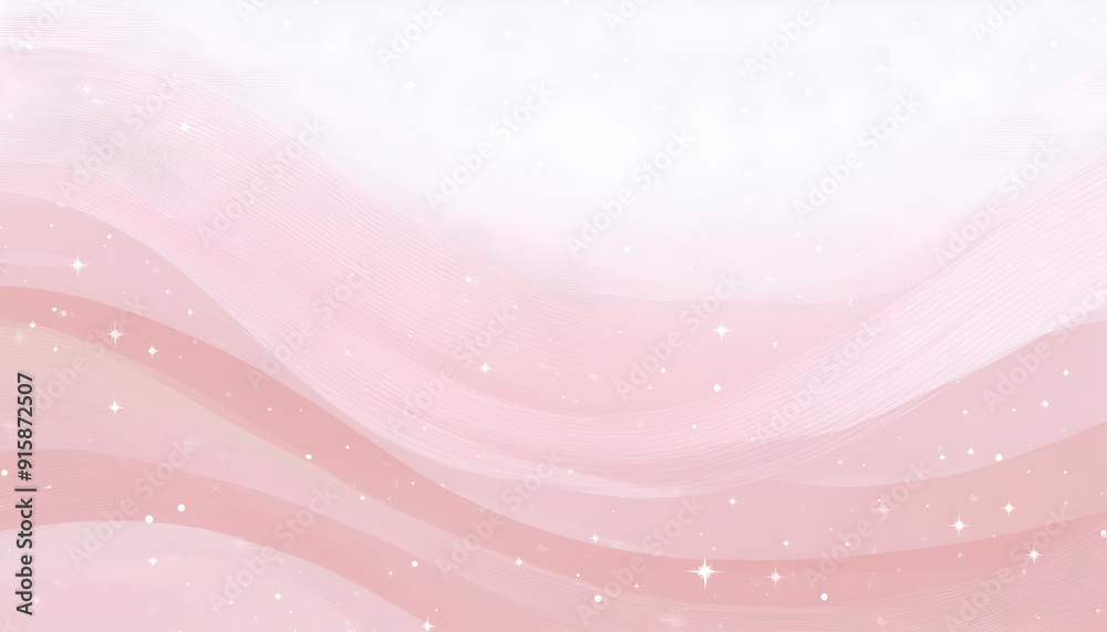 Soft pink abstract design with flowing waves and sparkling accents Soft pink abstract design with flowing waves and sparkling accents