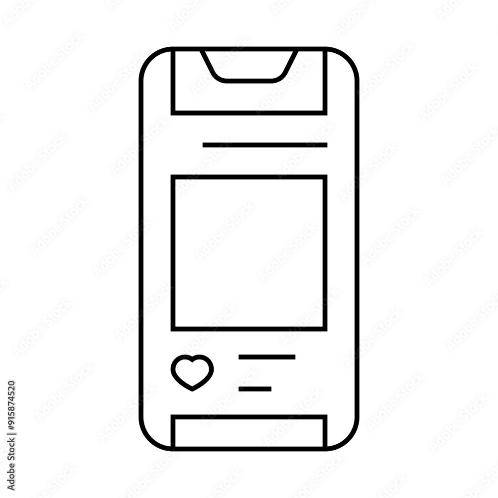 social networks smartphone line icon vector. social networks smartphone sign. isolated contour symbol black illustration social networks smartphone line icon vector. social networks smartphone sign. isolated contour symbol black illustration