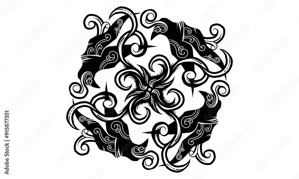Black and white classic illustration ancient line art unique ornament Black and white classic illustration ancient line art unique ornament
