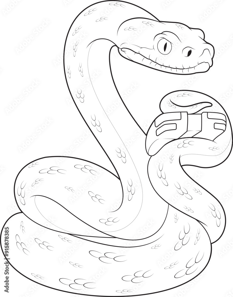 Fototapeta premium Snake Gamer Controller Animal Vector Graphic Art Illustration
