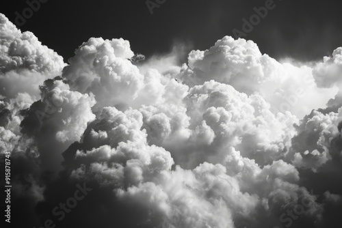 A black and white photograph of clouds in the sky