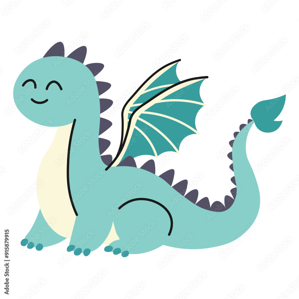 Cartoon cute dragon character. Vector illustration Cartoon cute dragon character. Vector illustration