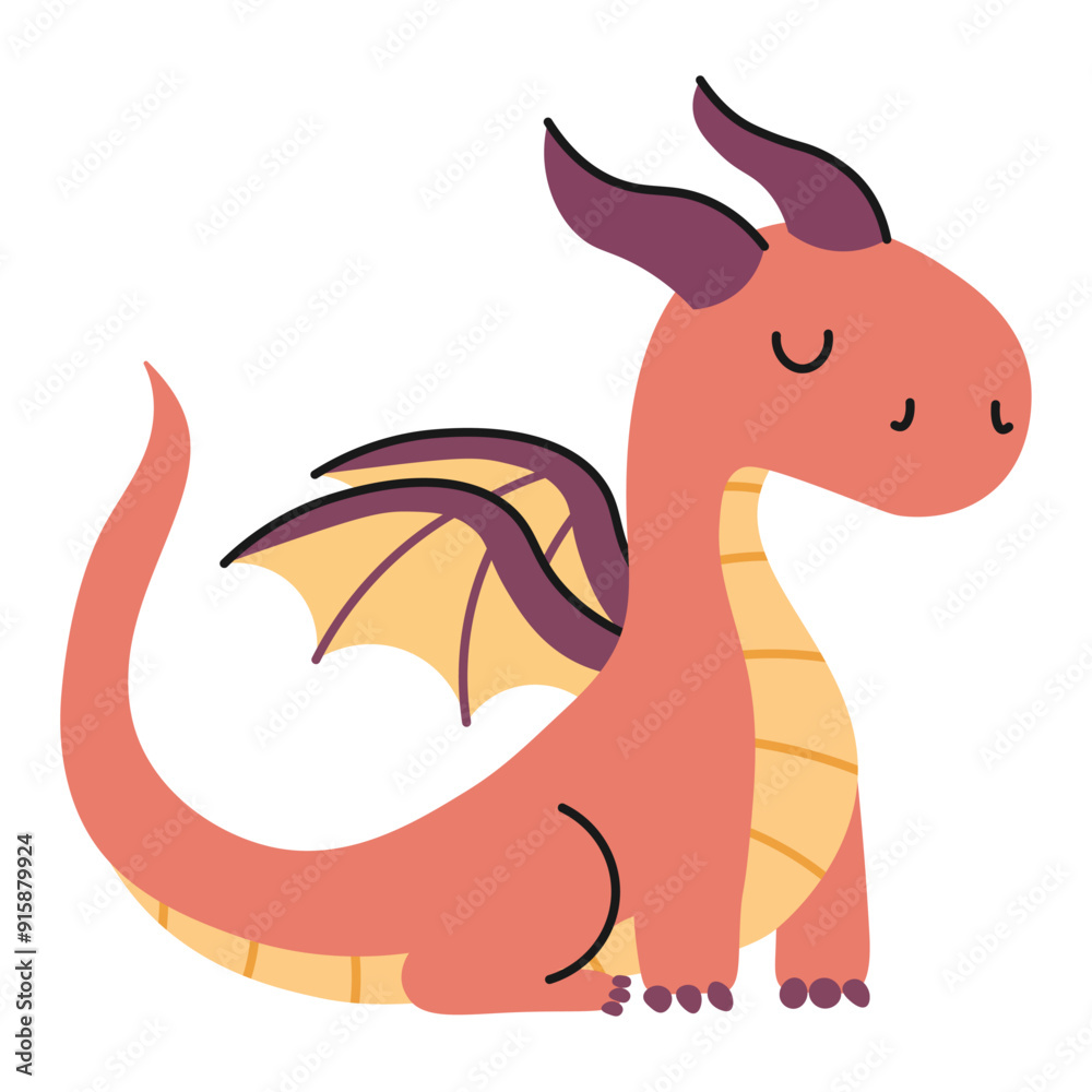 Cartoon cute dragon. Vector illustration Cartoon cute dragon. Vector illustration