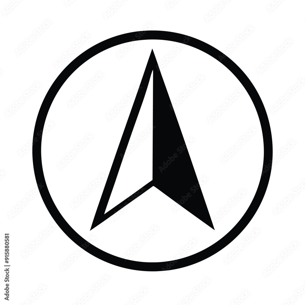 NORTH arrow in circle map vector art illustration NORTH arrow in circle map vector art illustration