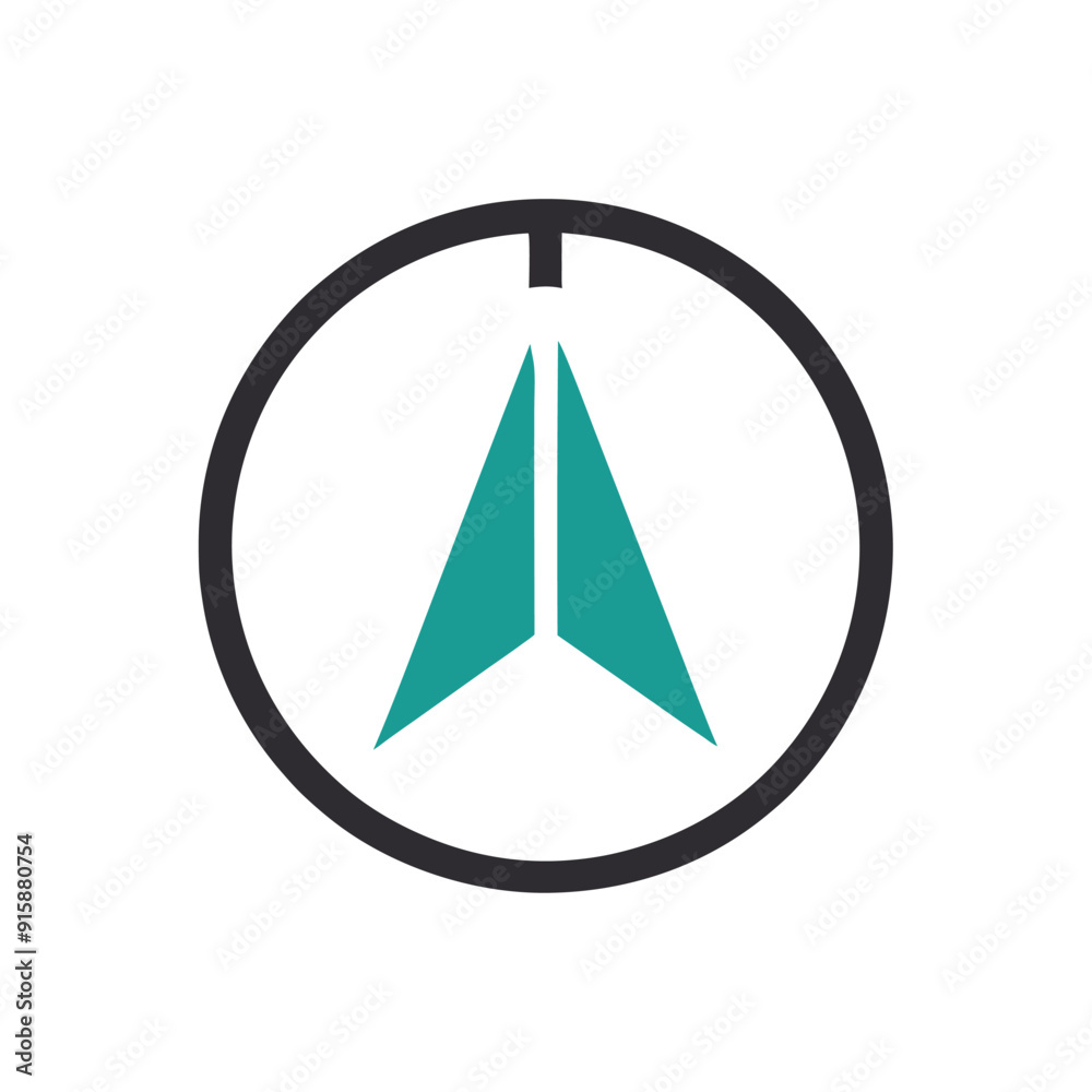 NORTH arrow in circle map vector art illustration NORTH arrow in circle map vector art illustration