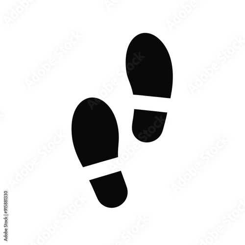 shoeprint or footprint vector art illustration, isolated white background 