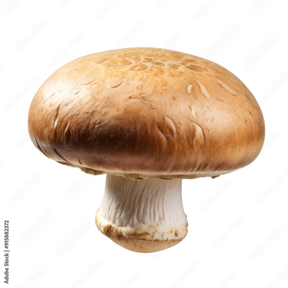Fresh brown mushroom featuring a smooth cap and a firm stem, perfect for cooking and gourmet dishes. Isolated on transparent background, png. Fresh brown mushroom featuring a smooth cap and a firm stem, perfect for cooking and gourmet dishes. Isolated on transparent background, png.