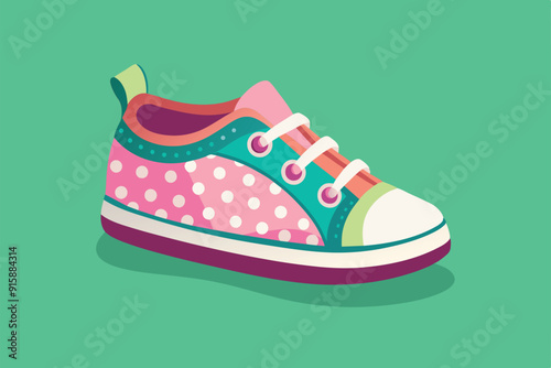 A colorful illustration of customizable baby shoes showcasing playful patterns and vibrant colors, perfect for tiny feet and personal expression