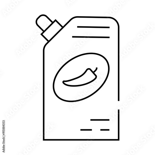 ketchup spicy sauce line icon vector. ketchup spicy sauce sign. isolated contour symbol black illustration photo