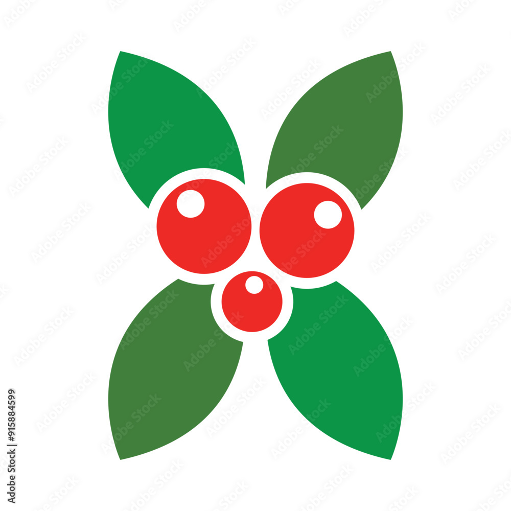 holly berry ilex mistletoe shrub sprig twig xmas christmas decoration ornament icon holly berry ilex mistletoe shrub sprig twig xmas christmas decoration ornament icon