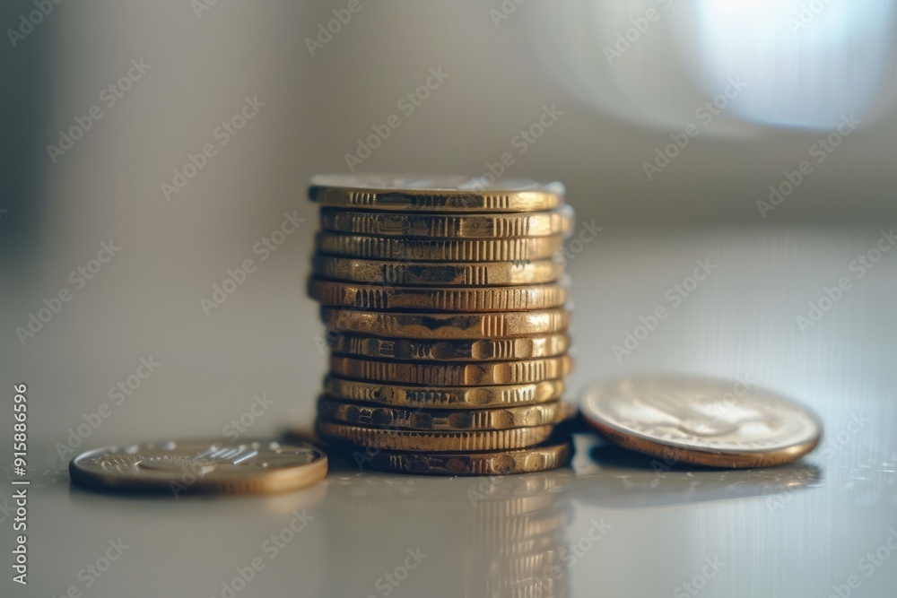 A small stack of coins with minimal detail, symbolizing savings and wealth accumulation A small stack of coins with minimal detail, symbolizing savings and wealth accumulation