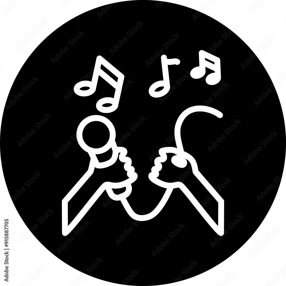 Karaoke Vector Line White Circle Black Karaoke Vector Line White Circle Black