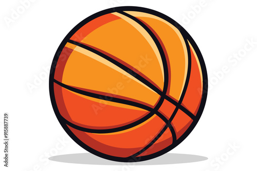 A colorful cartoon basketball illustration ideal for creating unique designs while engaging in sports-themed activities and projects photo