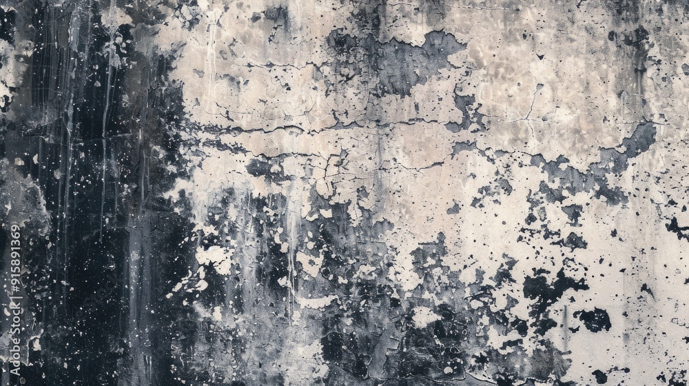 Fototapeta premium A close-up shot of a wall with peeling paint, featuring textured surface and cracks