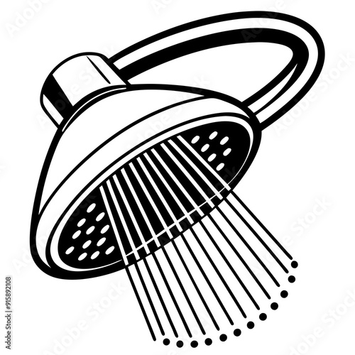 Water saving shower head  vector photo