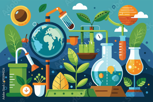 Researchers analyze soil samples while utilizing advanced bioengineering techniques in a laboratory dedicated to botany and soil science