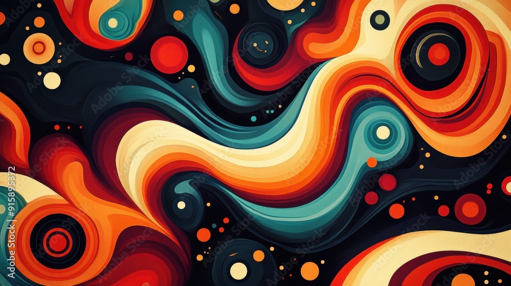 Groovy patterns and retro shapes with a vibrant color palette and fluid forms, offering a visually stimulating and nostalgic design Groovy patterns and retro shapes with a vibrant color palette and fluid forms, offering a visually stimulating and nostalgic design