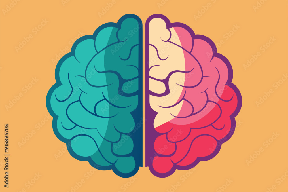 A vibrant illustration showcasing a brain split into colorful halves, symbolizing diverse cognitive functions and creative versus analytical thought processes A vibrant illustration showcasing a brain split into colorful halves, symbolizing diverse cognitive functions and creative versus analytical thought processes