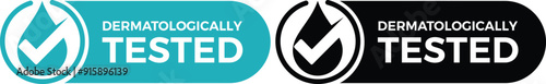 Dermatologically vector badge template. Suitable for product label.