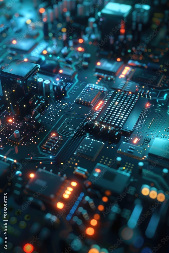 Obraz premium A detailed image of a computer circuit board