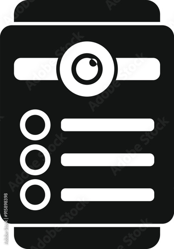 Black and white silhouette of an intercom device providing secure access control