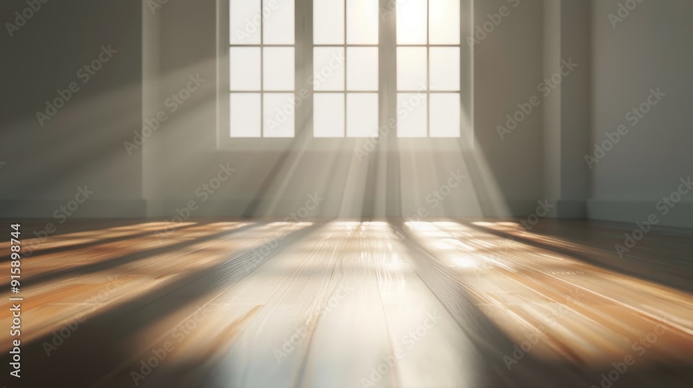 Sunlight Casting Geometric Shadows on a Concrete Wall in a Minimalist Interior Space Sunlight Casting Geometric Shadows on a Concrete Wall in a Minimalist Interior Space
