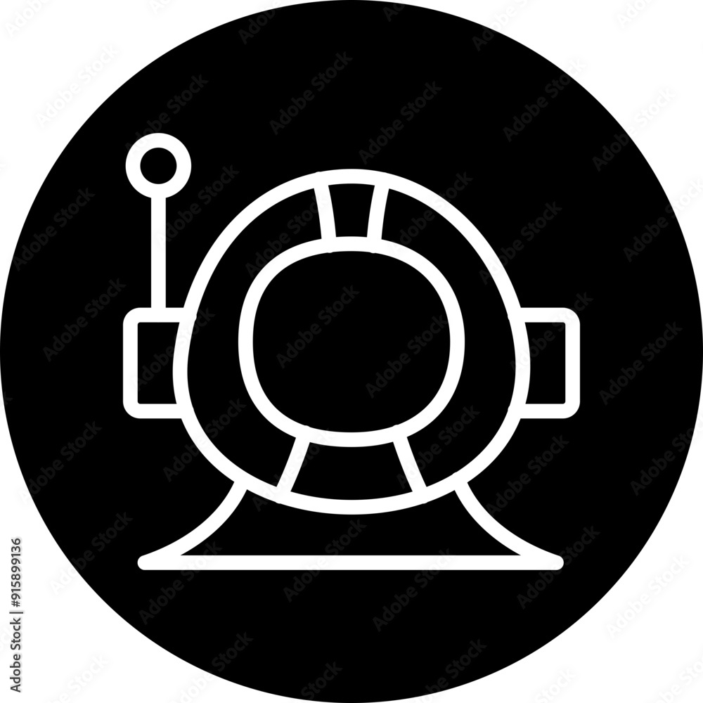 Helmet Vector Line White Circle Black Helmet Vector Line White Circle Black