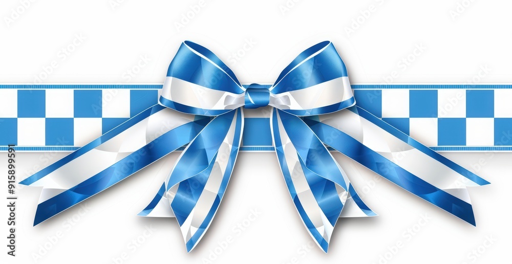 blue and white background with bow ribbon for classy German Bavarian Festival celebration decoration. German beer festival party banner or Octoberfest invitation card template. blue and white background with bow ribbon for classy German Bavarian Festival celebration decoration. German beer festival party banner or Octoberfest invitation card template.