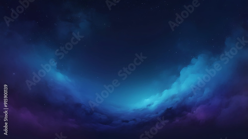 abstract mesmerizing background with a dark blue night sky gradient. A blurred midnight spectrum transitions from deep violet indigo to light blue shades, complemented by a grainy texture