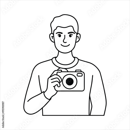 illustration of a photographer