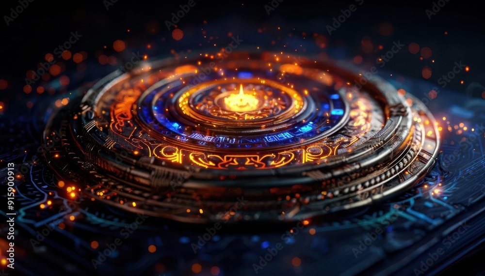 Magical symbols glowing in a dark room, creating an aura of mysticism and ancient knowledge, Fantasy, Glowing neon, Sharp detail Magical symbols glowing in a dark room, creating an aura of mysticism and ancient knowledge, Fantasy, Glowing neon, Sharp detail