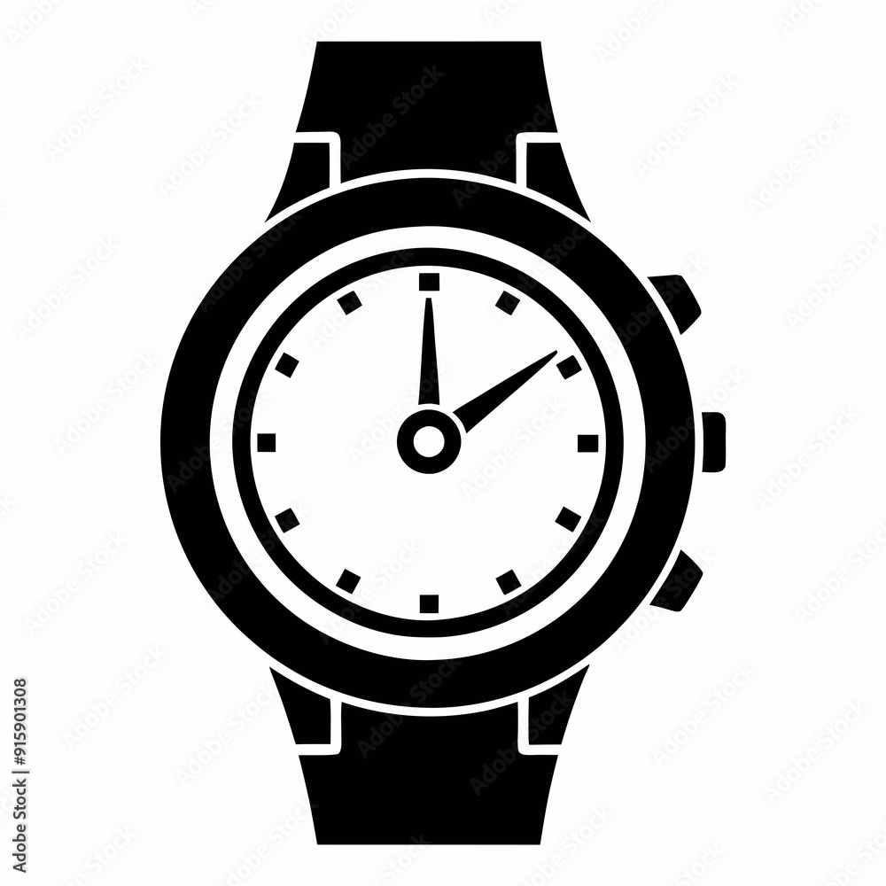 Best hand watch Silhouette Vector illustration Best hand watch Silhouette Vector illustration