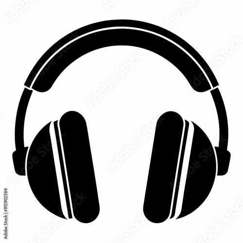 headphone Silhouette Vector illustration 