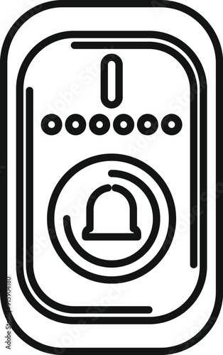 Line art icon of a wireless intercom system receiving a call